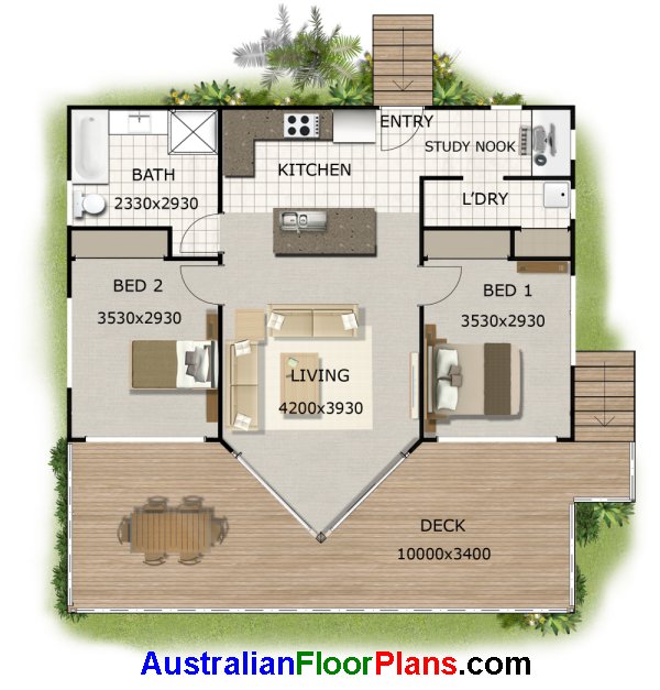 2 bedroom house plans 