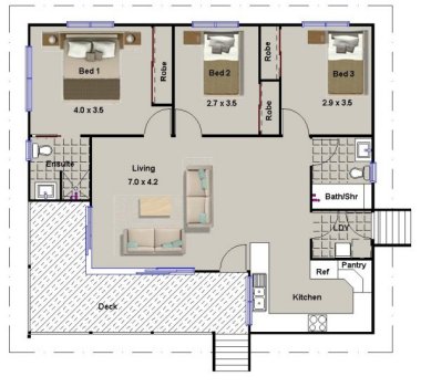 3 bedroom house plan