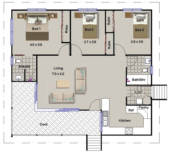 4 bed -study upper floor