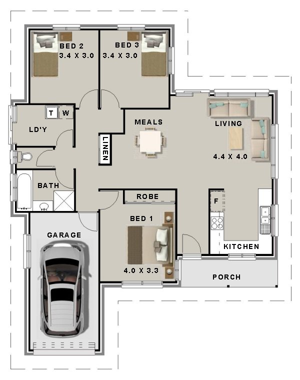 3 Bedroom House Plans