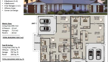 Multi Family Duplex Plan 320.5 Corner Land Design