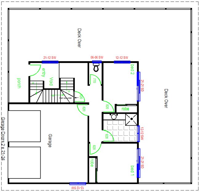 lower floor 4 Bed Double Storey Large Deck Floor Plan