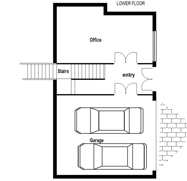 lower floor sloping land