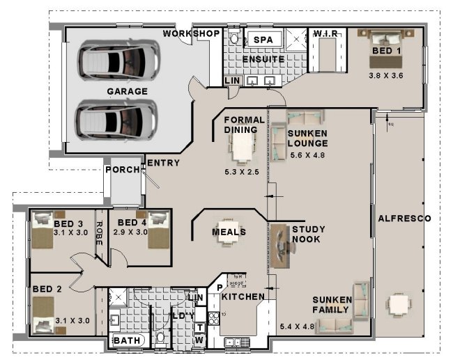 4 bed split level