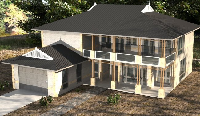 6 Bed Room + Study House Plan