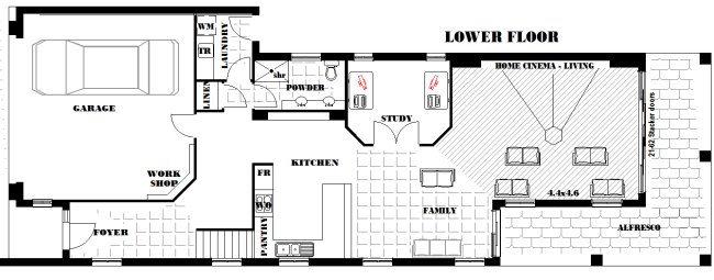 narrow block house designs