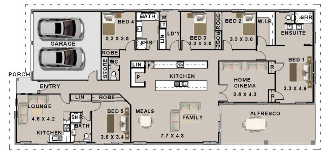 Australian 5 bedroom with granny flat