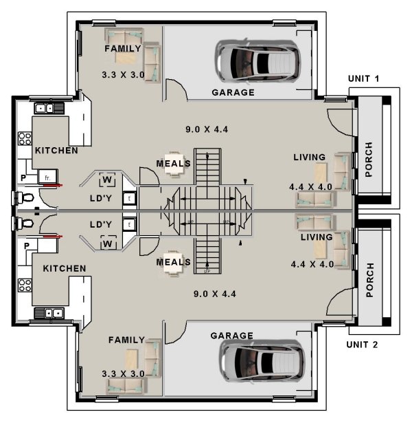 6 Bedroom Townhouse floor plans 