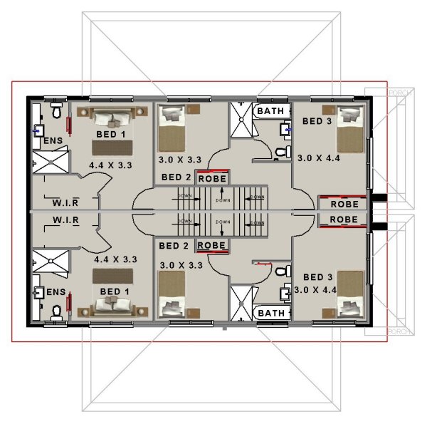 6 Bedroom Townhouse floor plans 