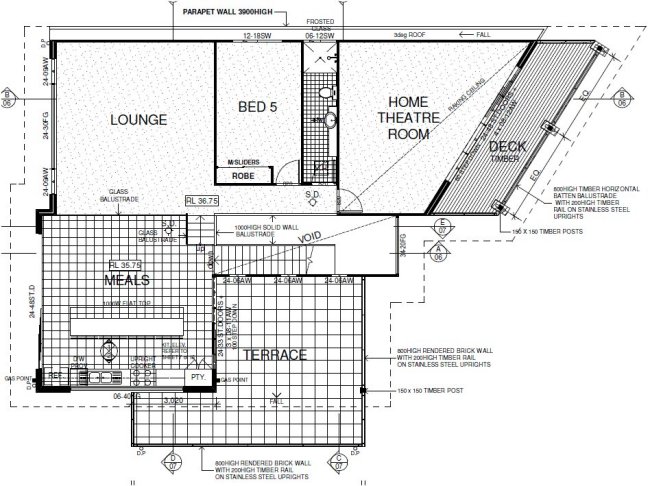 5 Bed Room + Study + Home Theatre  upper floor