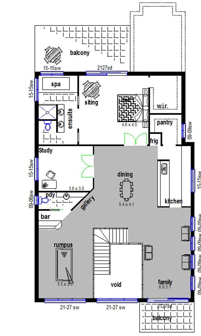 4 Bed + Study + Office Plan