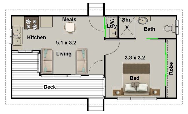 small 2 bedroom house plan