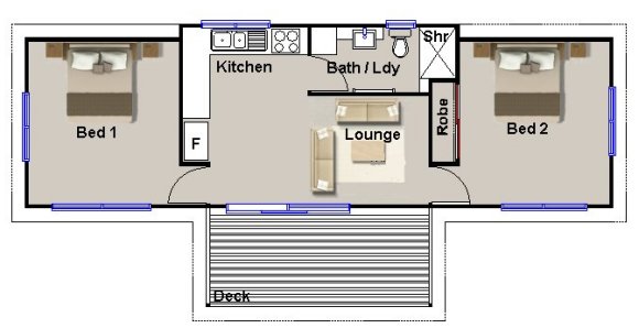 2 Bedroom House Plan