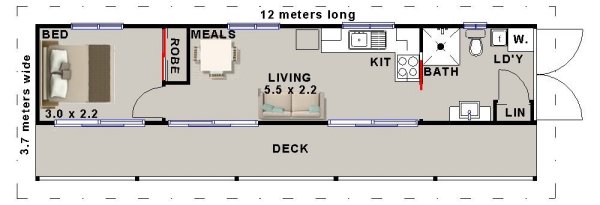 1 Bedroom Shipping Container